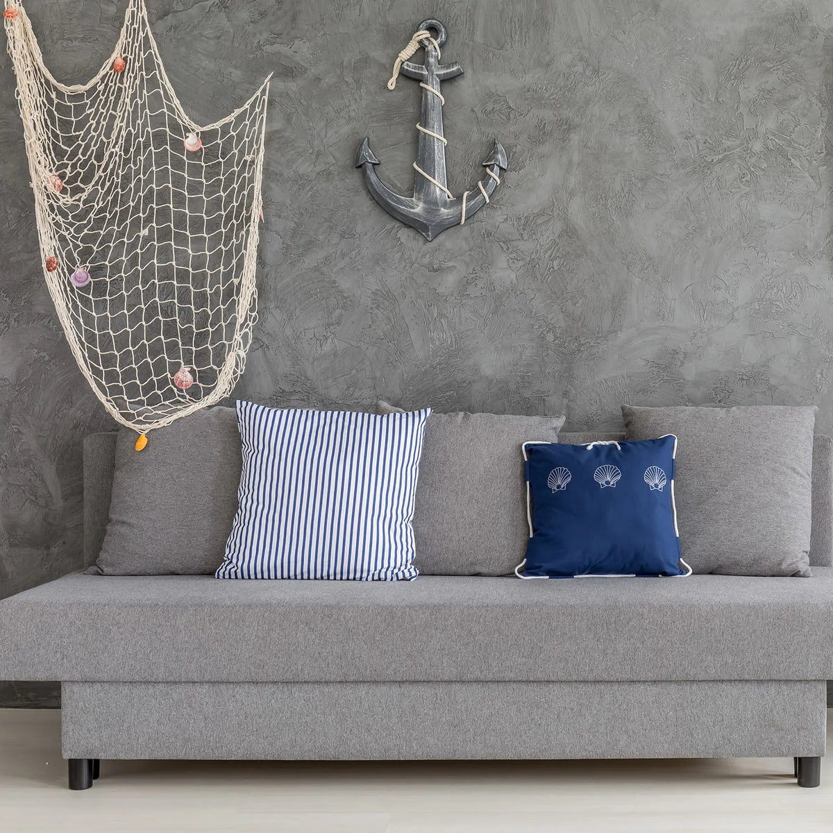 Mediterranean Style Decorative Fishing Nets, 2-Pack (Creamy White)