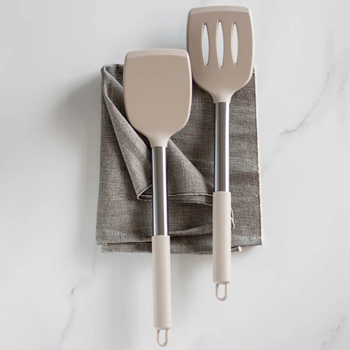2pcs Stir Fry Spatula Steak Spatula Cooking Utensils Set (Gray)