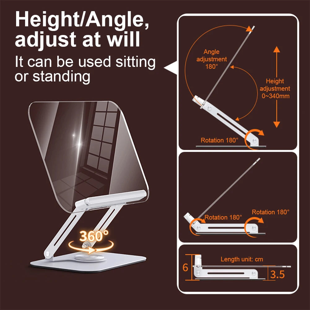 Acrylic Foldable Desktop Riser Adjustable Recipe Book Holder