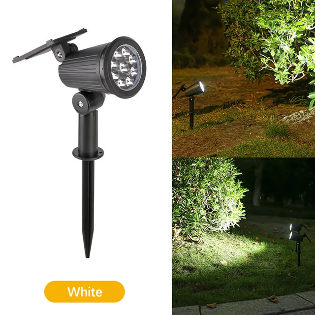 Solar Powered Outdoor Lights 9 LED Spotlights, 1 Piece IP65 Waterproof (White Light)