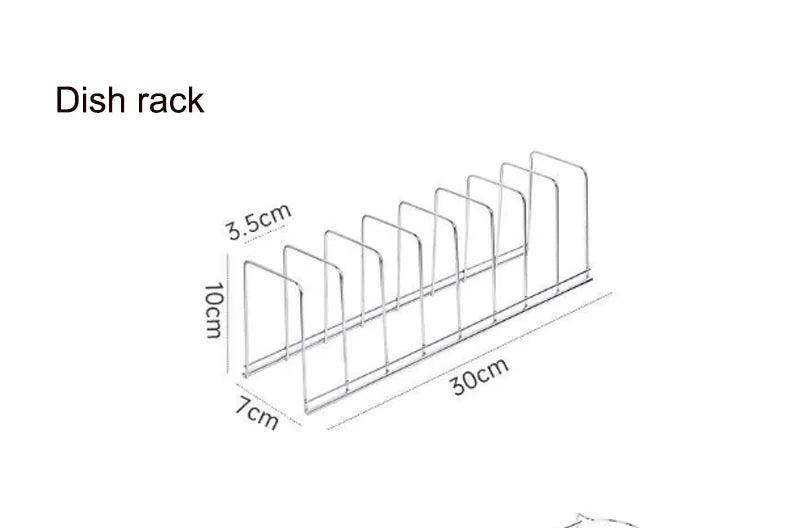 Kitchen Dish Organizer Stainless Steel Dish Holder