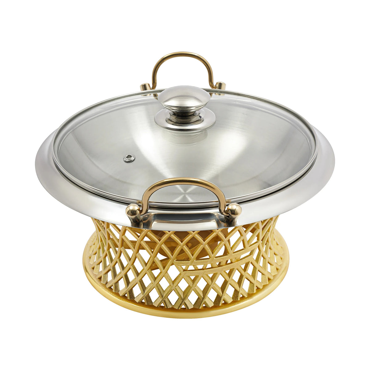 Round Buffet Chafing Dish with Lid for Weddings Parties Kitchen BBQ