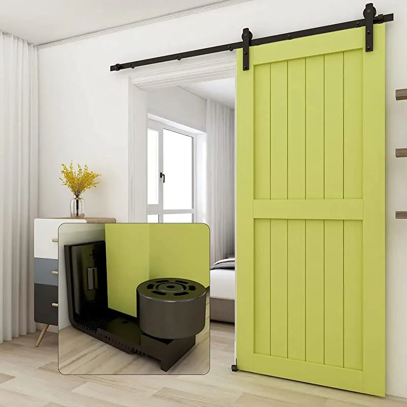 Adjustable Sliding Door Bottom Guide Floor Rail 2PCS (Black)