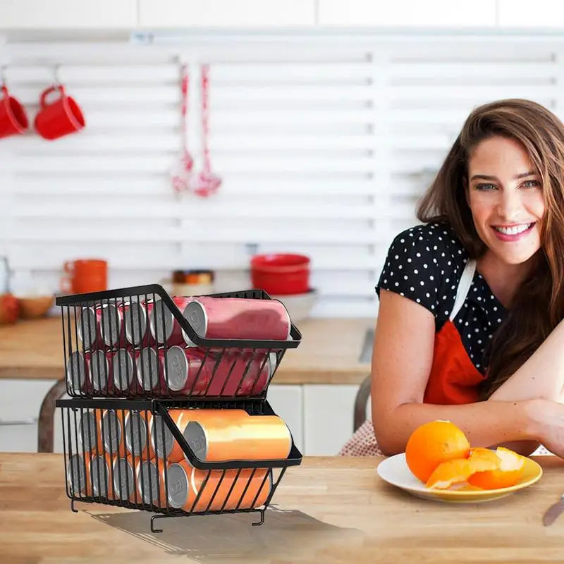 2-Pack Stackable Can Organizer for Pantry Organizer