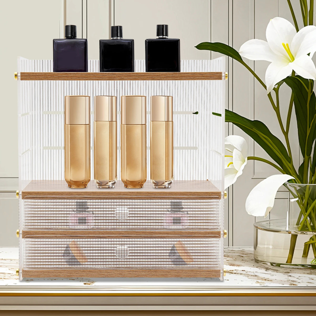 4-Layer Desktop Organizer Cabinet  Multi-Tier Drawer Storage Box