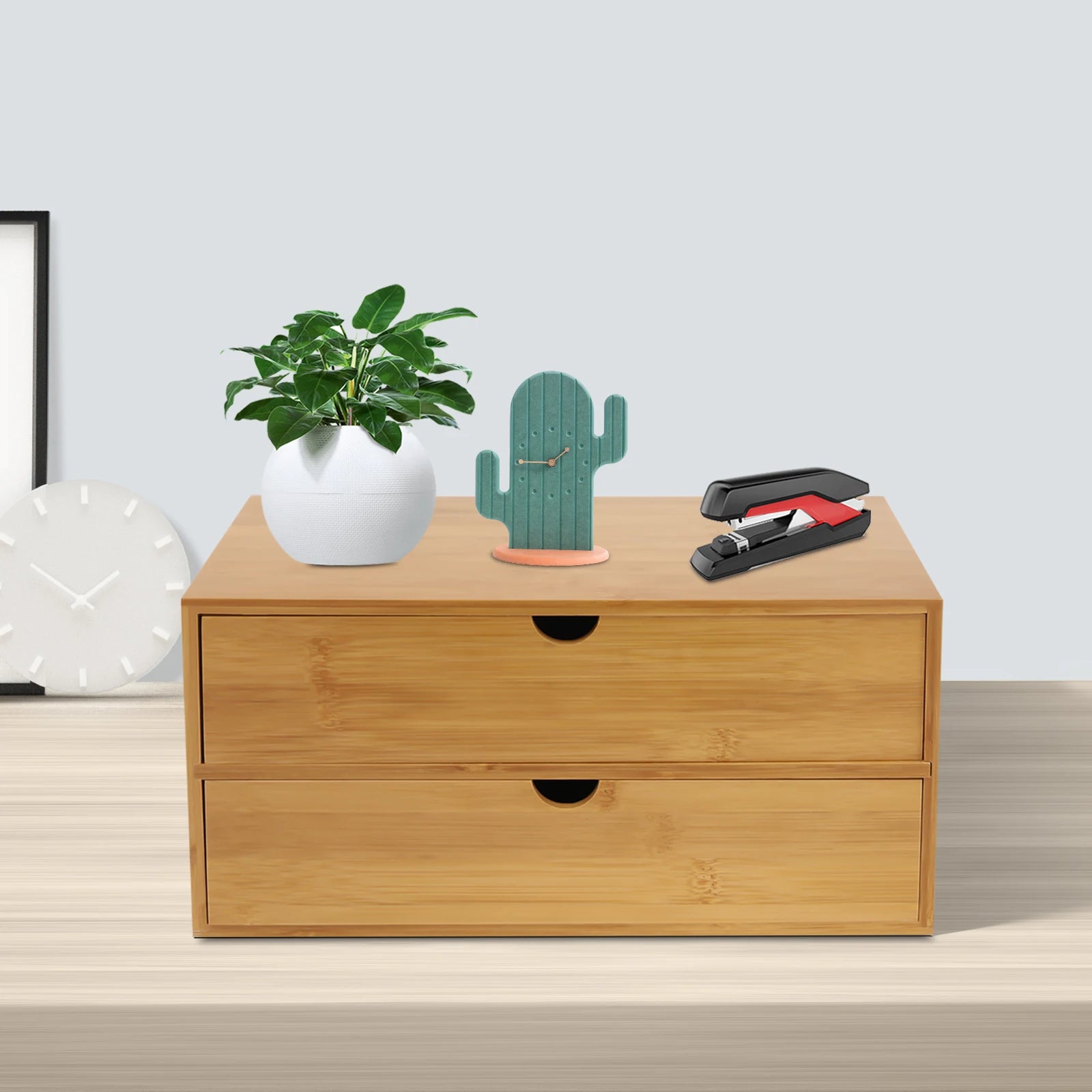 Decorative Wooden Office Organizer with Drawers