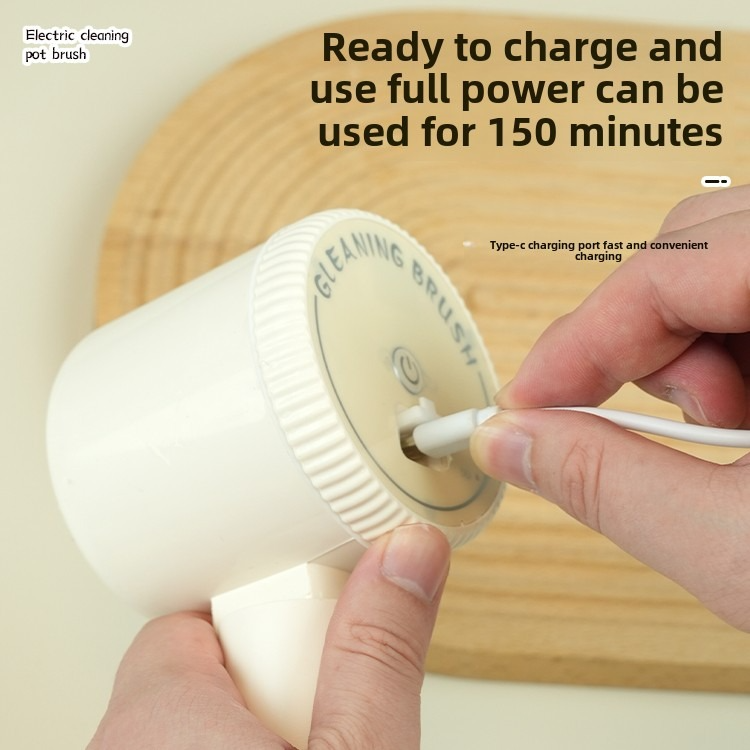 Electric Power Scrubber with Interchangeable Brush Heads for Home Cleaning (Blue)