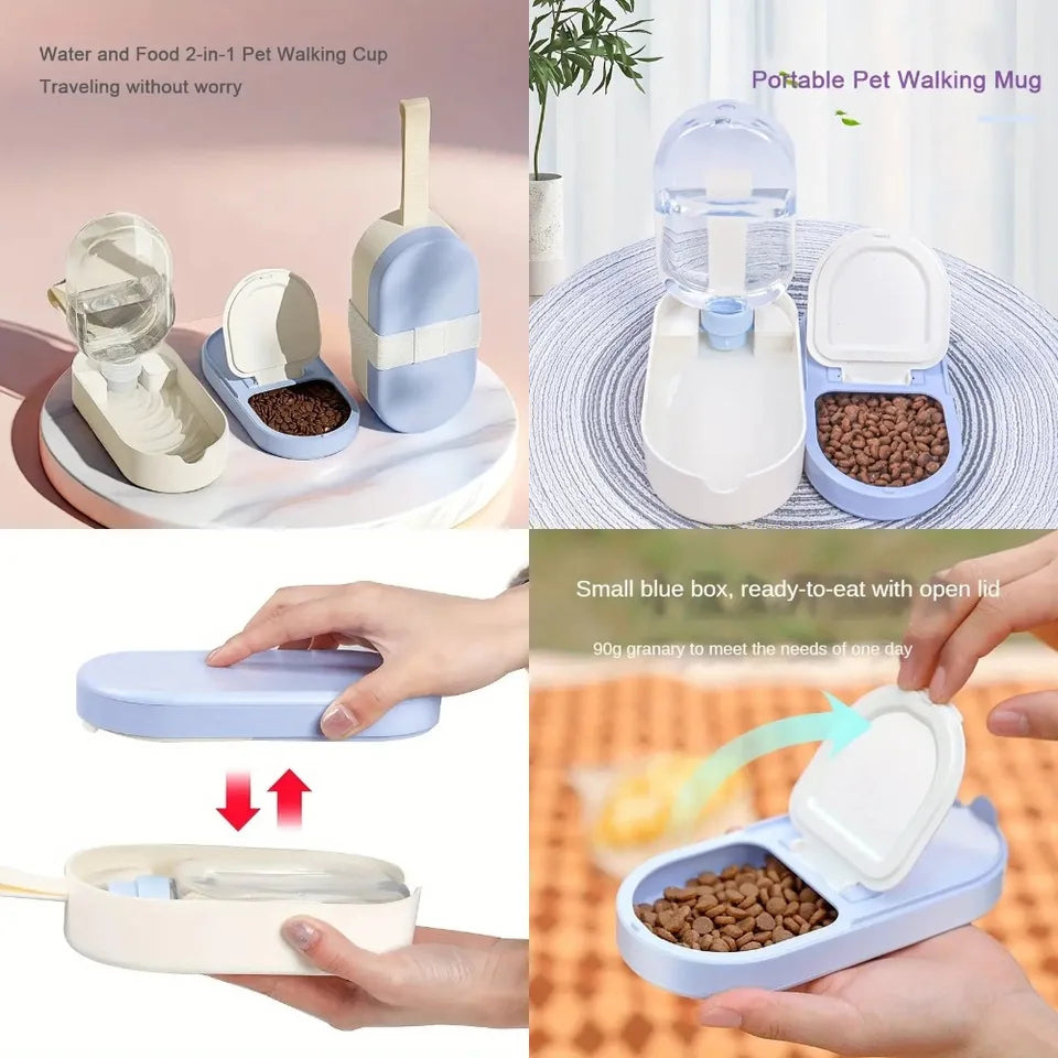 Portable Pet Water Bottle Food Dispenser