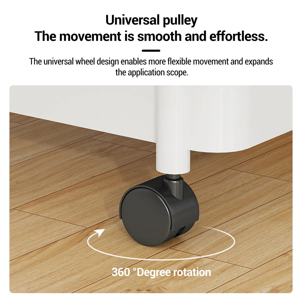 Heavy-Duty 5-Tier Rolling Utility Cart – Multi-Layer Mobile Organizer Shelf with Ergonomic Handle (White)