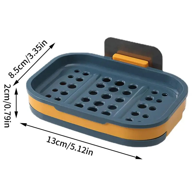 Bathroom Self-Adhesive Soap Dish Double Layer (Gray)