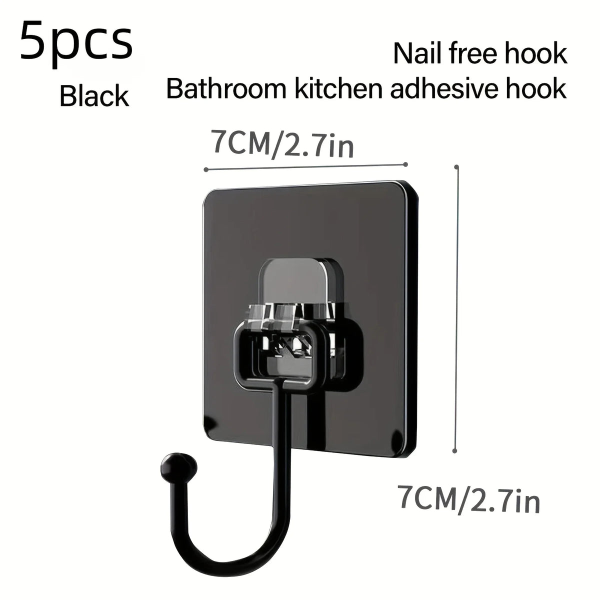 Self Adhesive Multi-Purpose Utility Hooks for Towels, Robes (5-Pack)