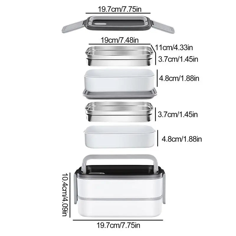 2-Layer Thermal Lunch Box with Handle