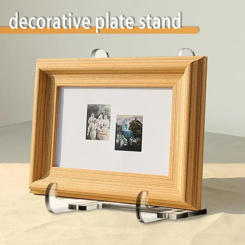 Acrylic Plate Stand Clear Book Picture Frame Holder for Tabletop