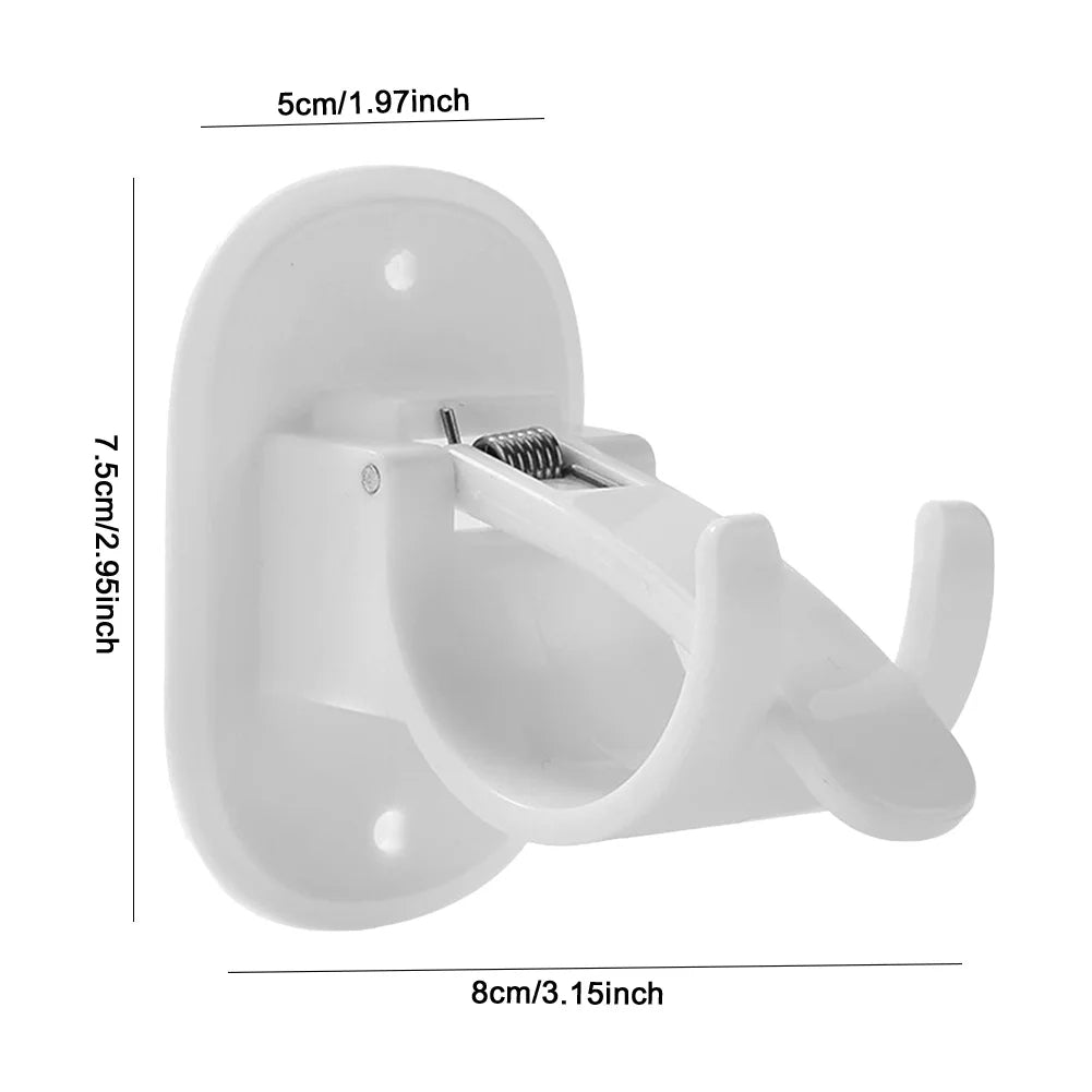 Adjustable Curtain Rod Bracket Nail Free Self Adhesive (White)