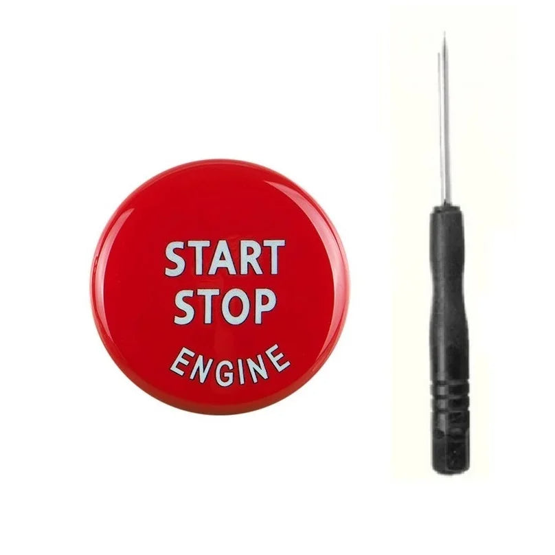 Car Engine Start Button Decor for BMW Models (Red)