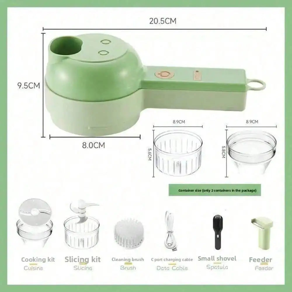 Wireless Electric Vegetable Chopper and Food Grinder – Multifunctional Garlic, Meat &amp; Vegetable Mincer for Home, Kitchen, Camping &amp; Meal Prep