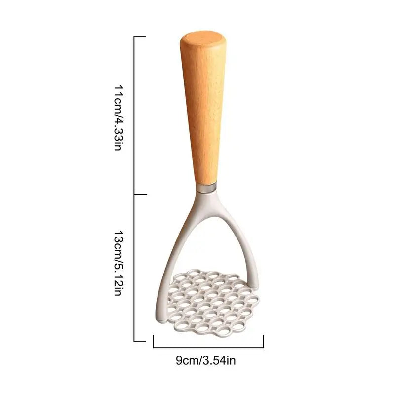 Heavy Duty Potato Masher with Ergonomic Wood Handle