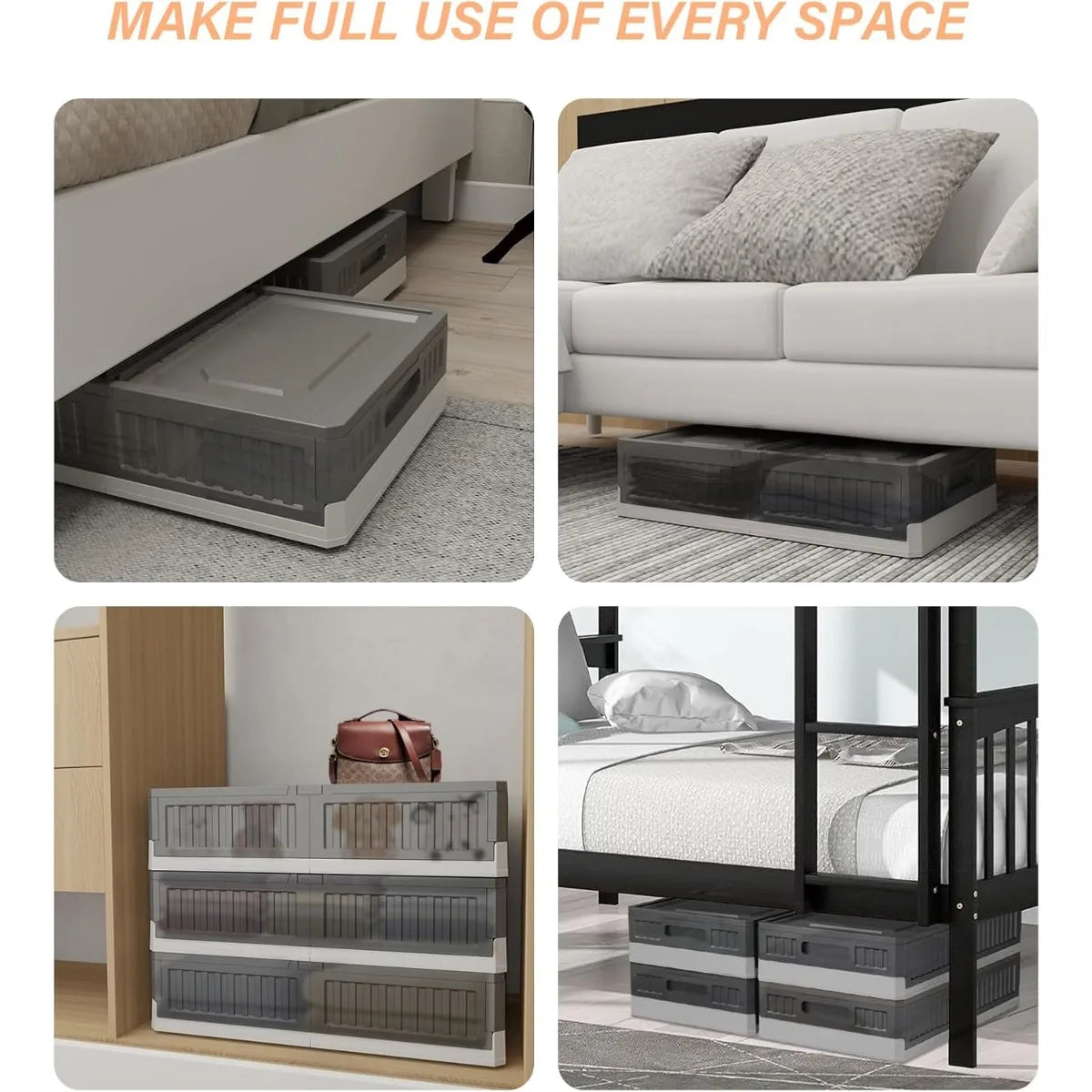 Rolling Underbed Storage Bins 8Gal 2-Pack for Bedroom Closet