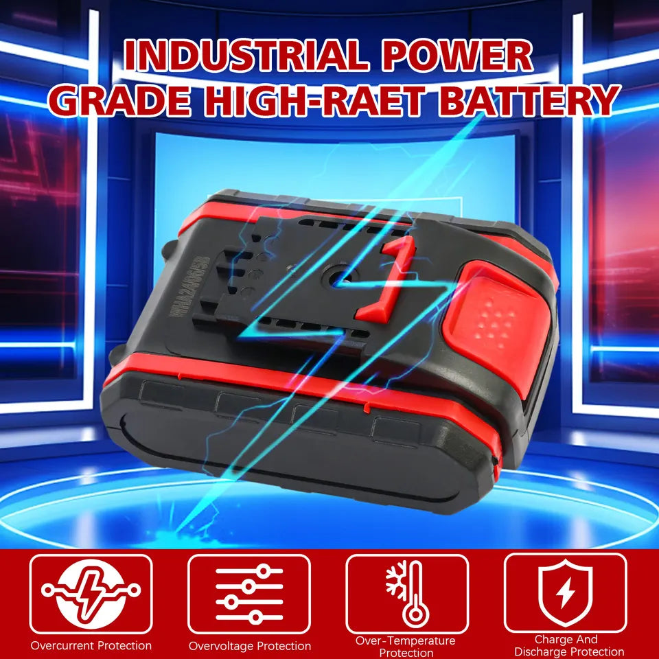 Heavy Duty 21V Electric Drill Driver Dual Battery Wireless Power Tool