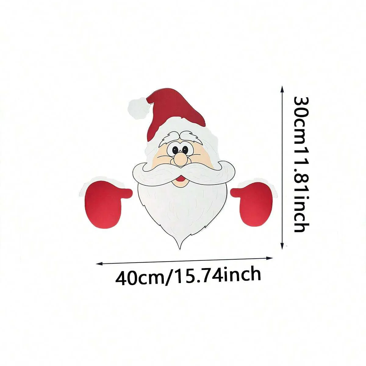 1pc Santa Claus Fence Decoration for Christmas Outdoor Decor (Red)