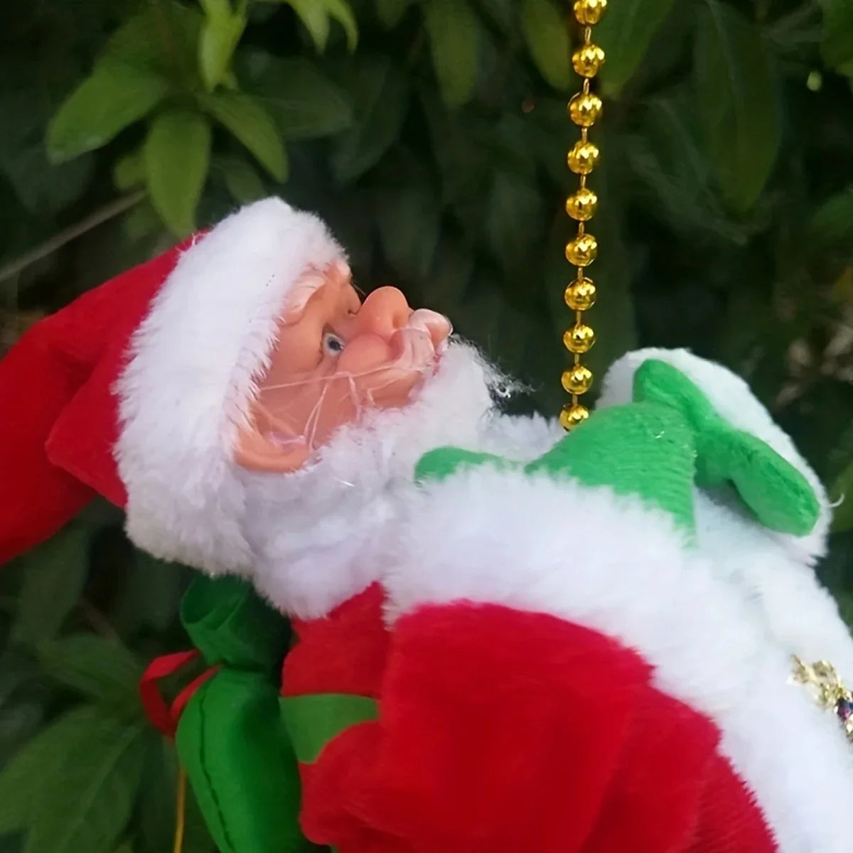 Santa Claus Climbing Rope Decoration Fun Animated Christmas Ornament for Home &amp; Gifts