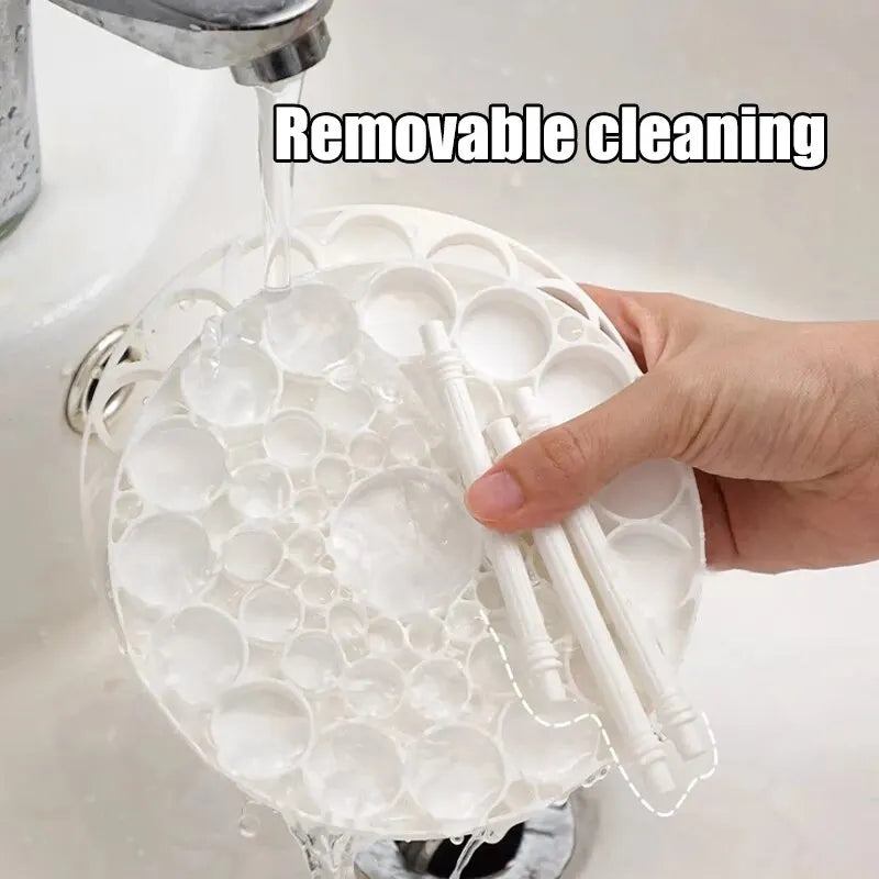 Makeup Brush Storage Rack Desktop Cosmetics Lipstick Organizer (White)