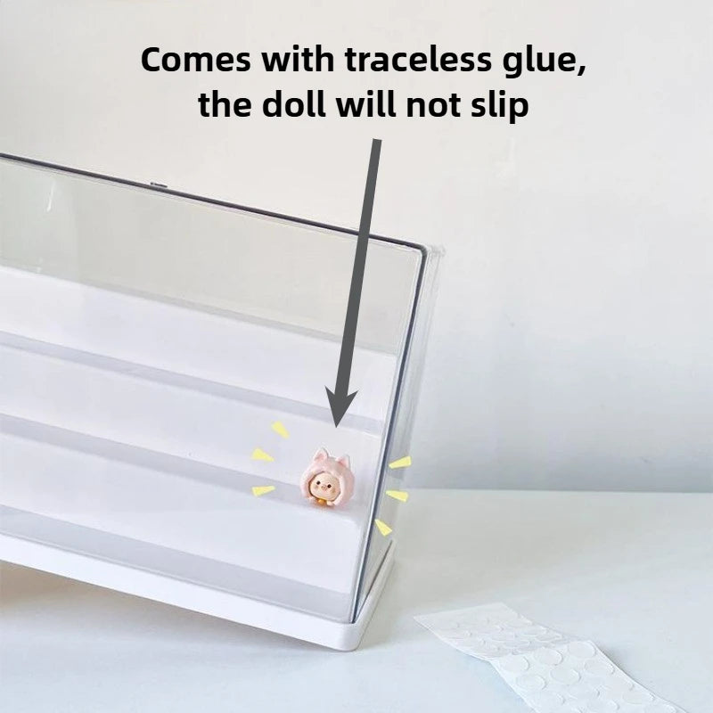 Clear Acrylic Display Case Dustproof Storage Organizer Pearl White)