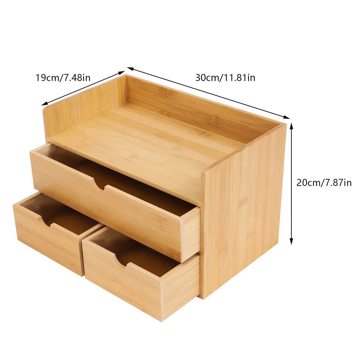 3 Drawer Mini Bamboo Desk Organizer