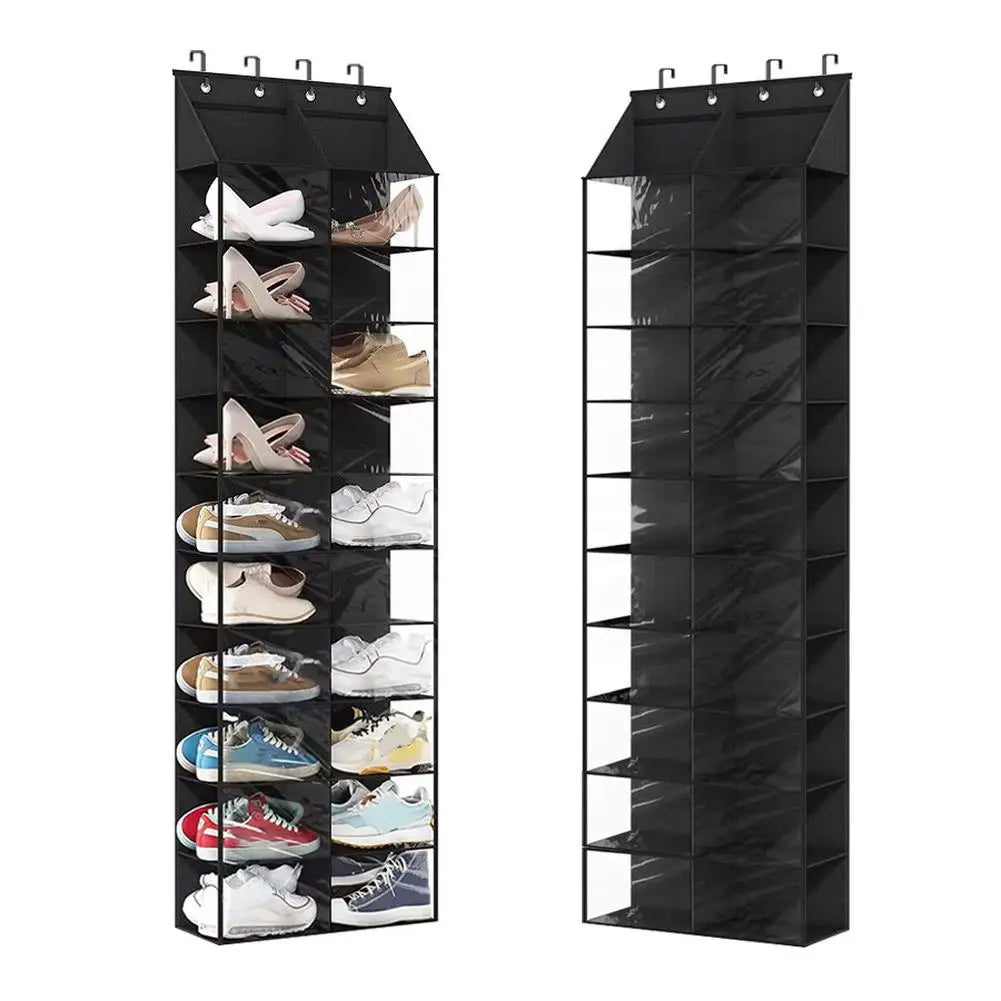 Over Door Shoe Organizer with 20 Large Pockets &amp; Hooks