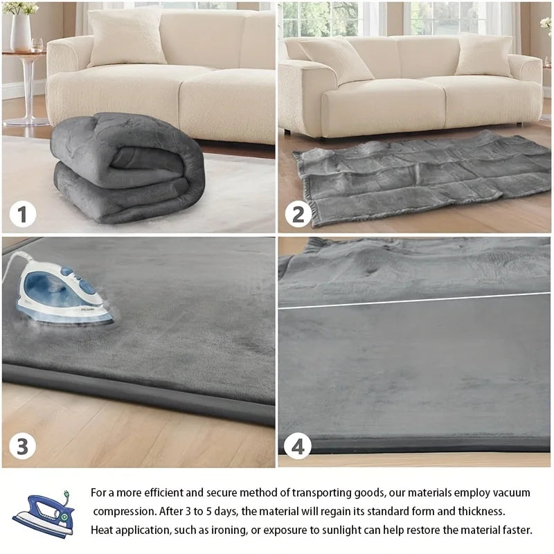 Extra Thick Memory Foam Carpet Non-Slip Soft Velvet Minimalist Kids Rug for Living Room