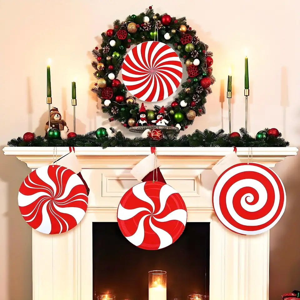 6 Pcs Large Christmas Candy Hanging Decor