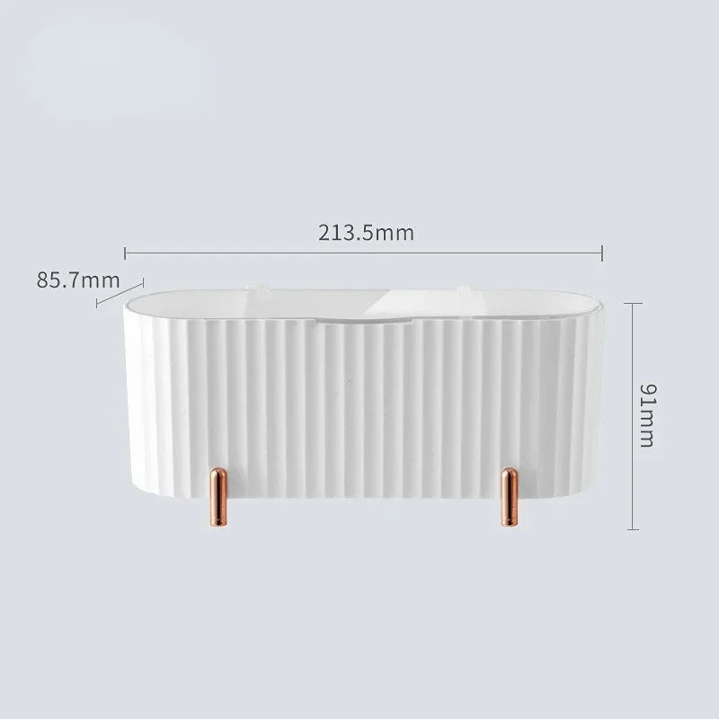 Beauty Organizer Cosmetics Storage Box with Dust-proof Lid (Pink)