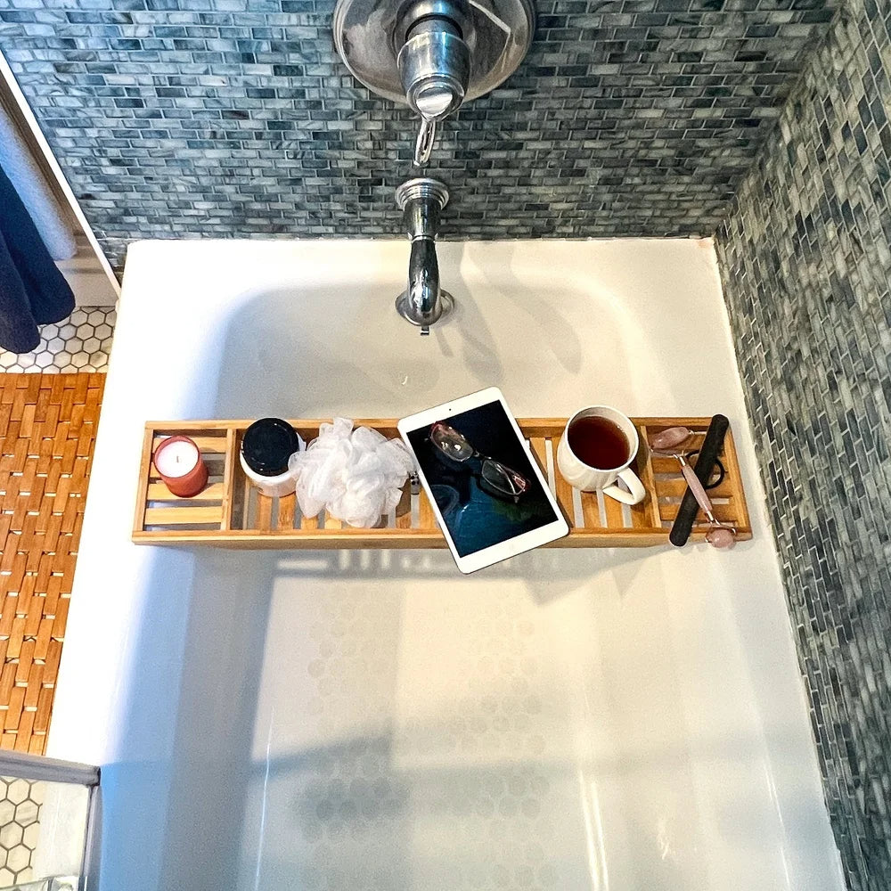 Bamboo Bathtub Caddy Tray for Bamboo Storage Accessory