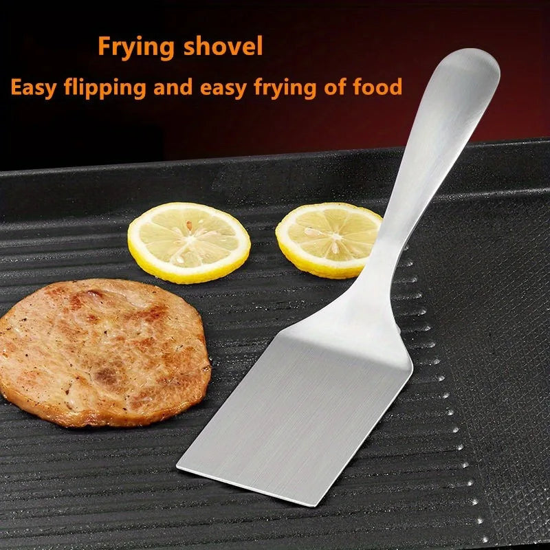Small Stainless Steel Grill Spatula – Durable Mini Frying Turner for Grilling, Flipping, and Everyday Kitchen Cooking