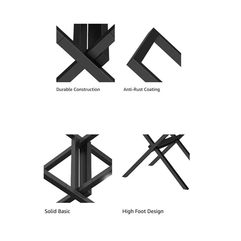 Heavy-Duty X-Shaped Firewood Rack – Outdoor Metal Log Stacker