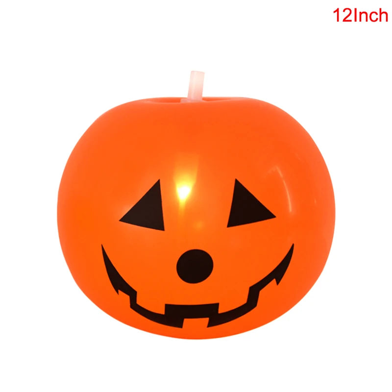 5Pcs Halloween LED Glowing Balloons Horror Ghost Pumpkin Latex