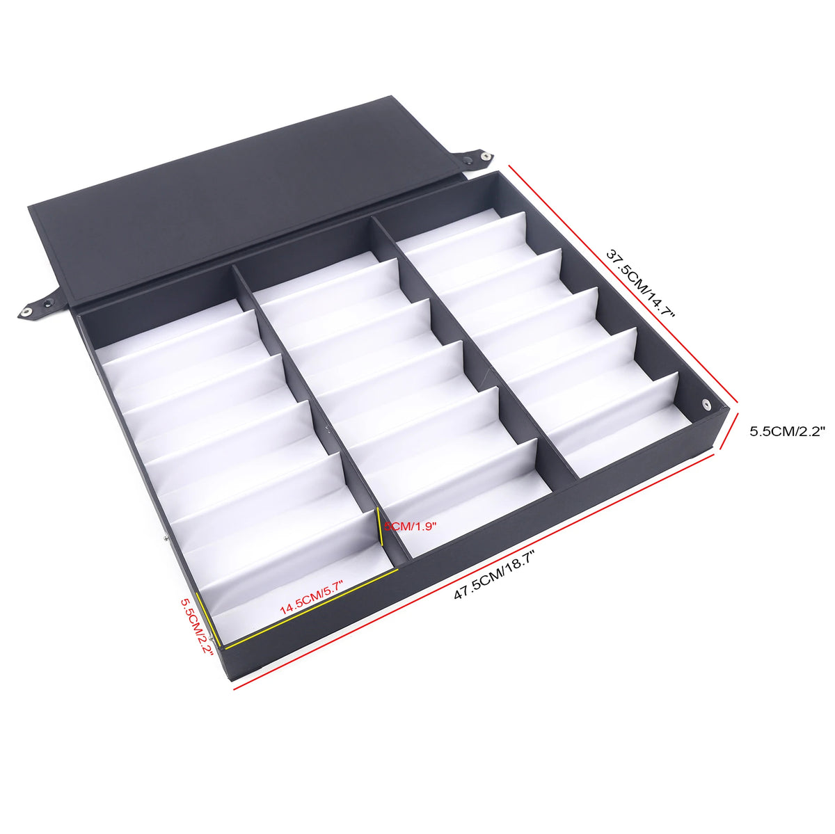18-Grid White Sunglasses Organizer Box