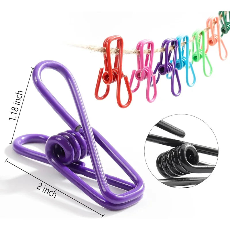 10Pcs Colorful Metal Clips 2-Inch Heavy Duty Multipurpose Clamps