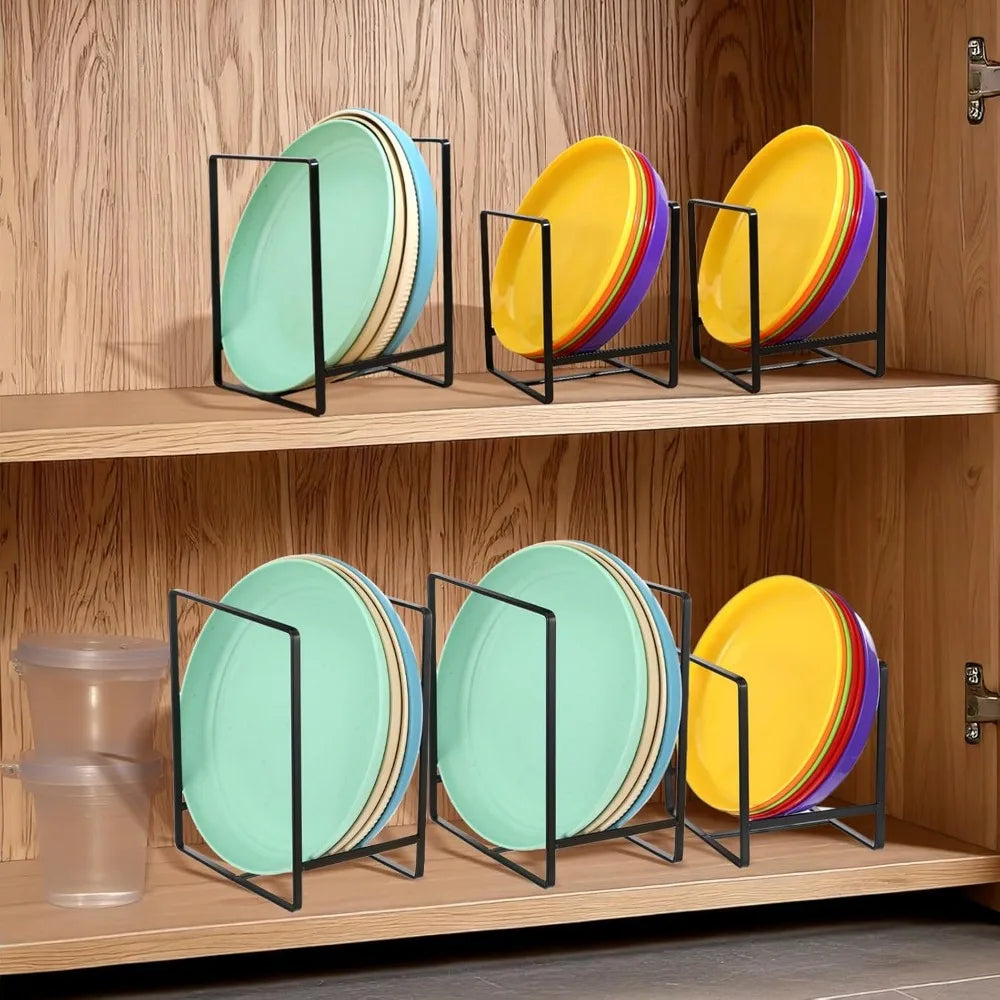 Set of 4 Metal Dish Drying Racks Vertical Plate Organizers for Kitchen Cabinets