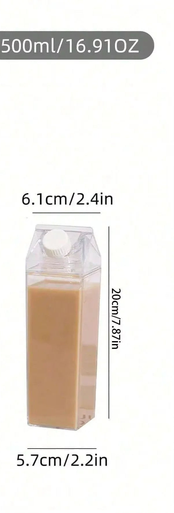 Portable Transparent Milk Box 500mL Drinking Cup