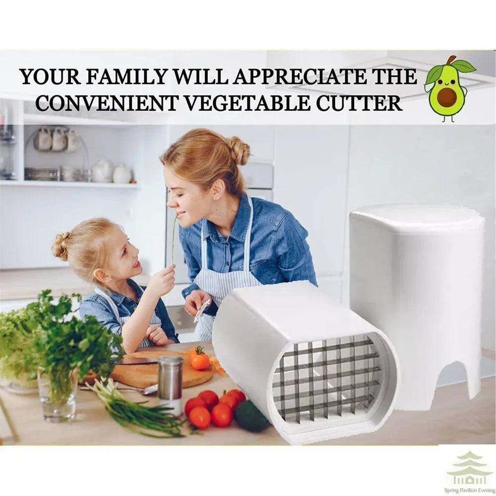 French Fry Cutter, Potato Slicer &amp; Vegetable Cutter, Rapid Food Chopper and Dicer Tool for Homemade Fries, Potatoes &amp; Vegetables, Kitchen Gadget