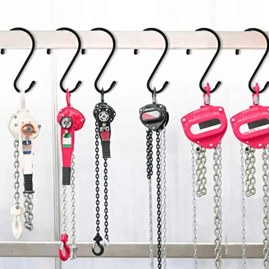 6-Pack Large Heavy-Duty S Hooks – Rubber Coated Non-Slip Hanging Hooks