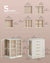 360° Rotating Jewelry Box 5 Drawers Glass Window (Graphite Black)