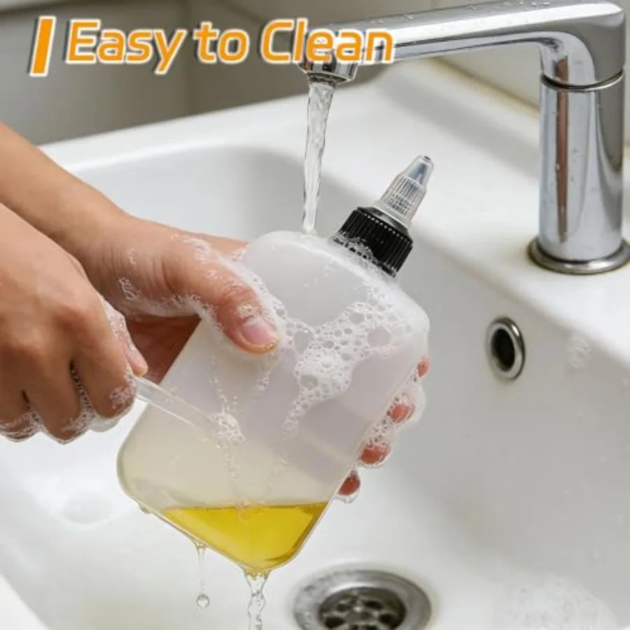 100ML Leak-Proof Oil Dispenser Bottle with Twist-Top Cap – Squeeze Condiment Container for Cooking, BBQ, Camping &amp; Soy Sauce