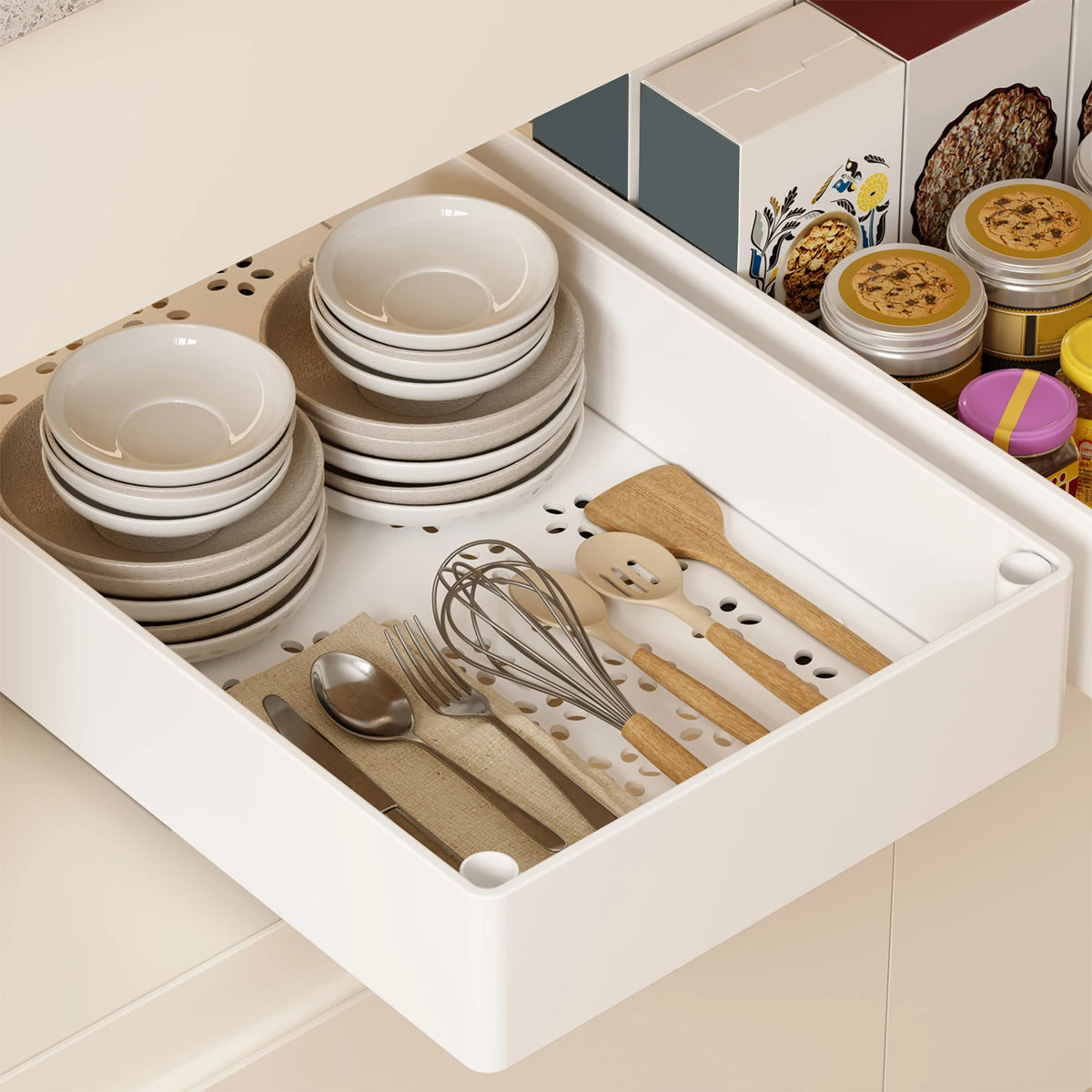 Kitchen Bathroom Pantry Cabinet Organizer 2PCS No-Punch (Gray)