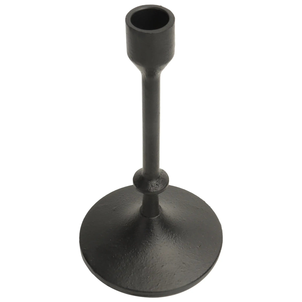 Heavy Duty Black Cast Iron Taper Candle Holder (7.8&quot;)