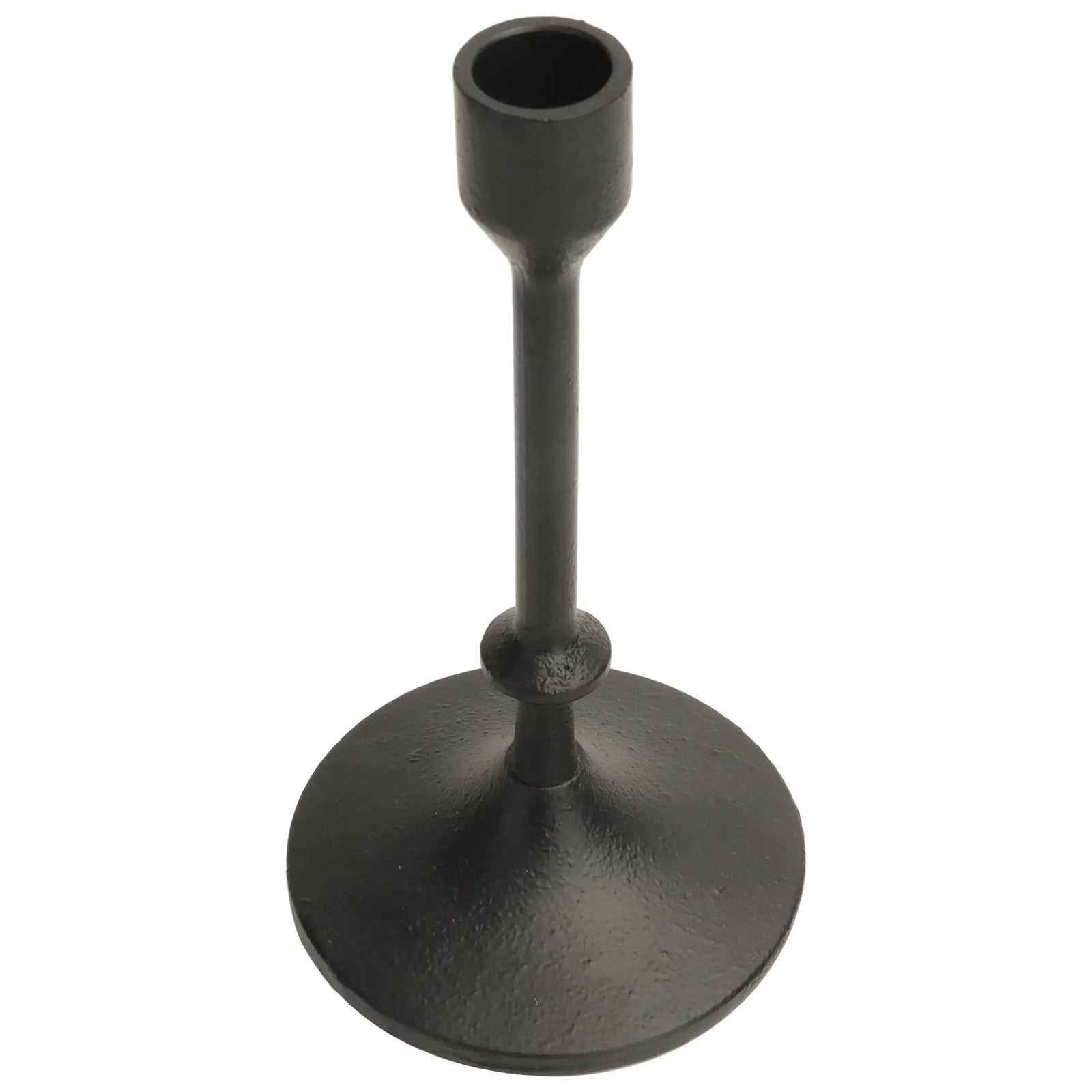 Heavy Duty Black Cast Iron Taper Candle Holder (7.8")