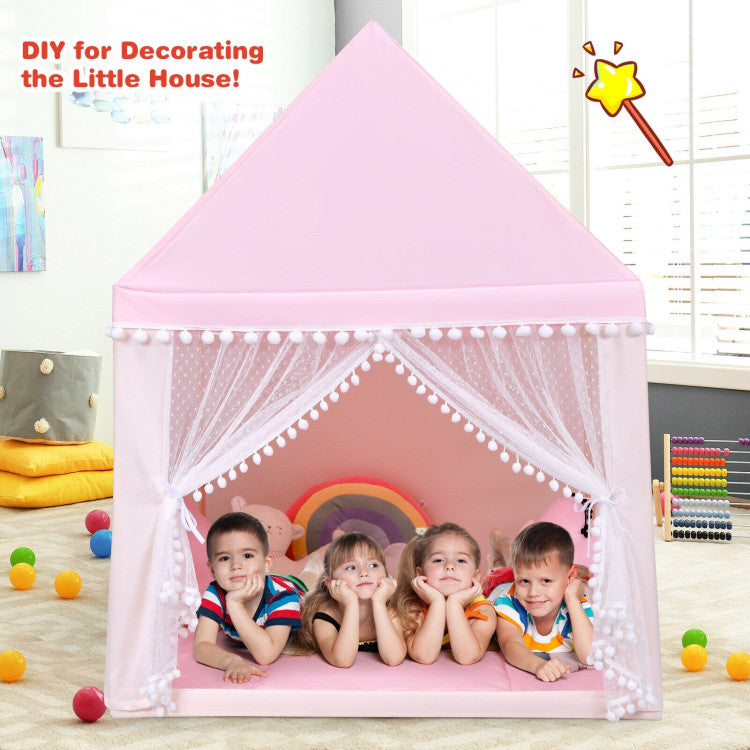 Play Tent Large Playhouse Children Play Castle Fairy Tent Gift with Mat