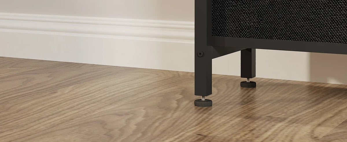 Slim Bedside Table with 2 Fabric Drawers for Living Room Side Coffee Table