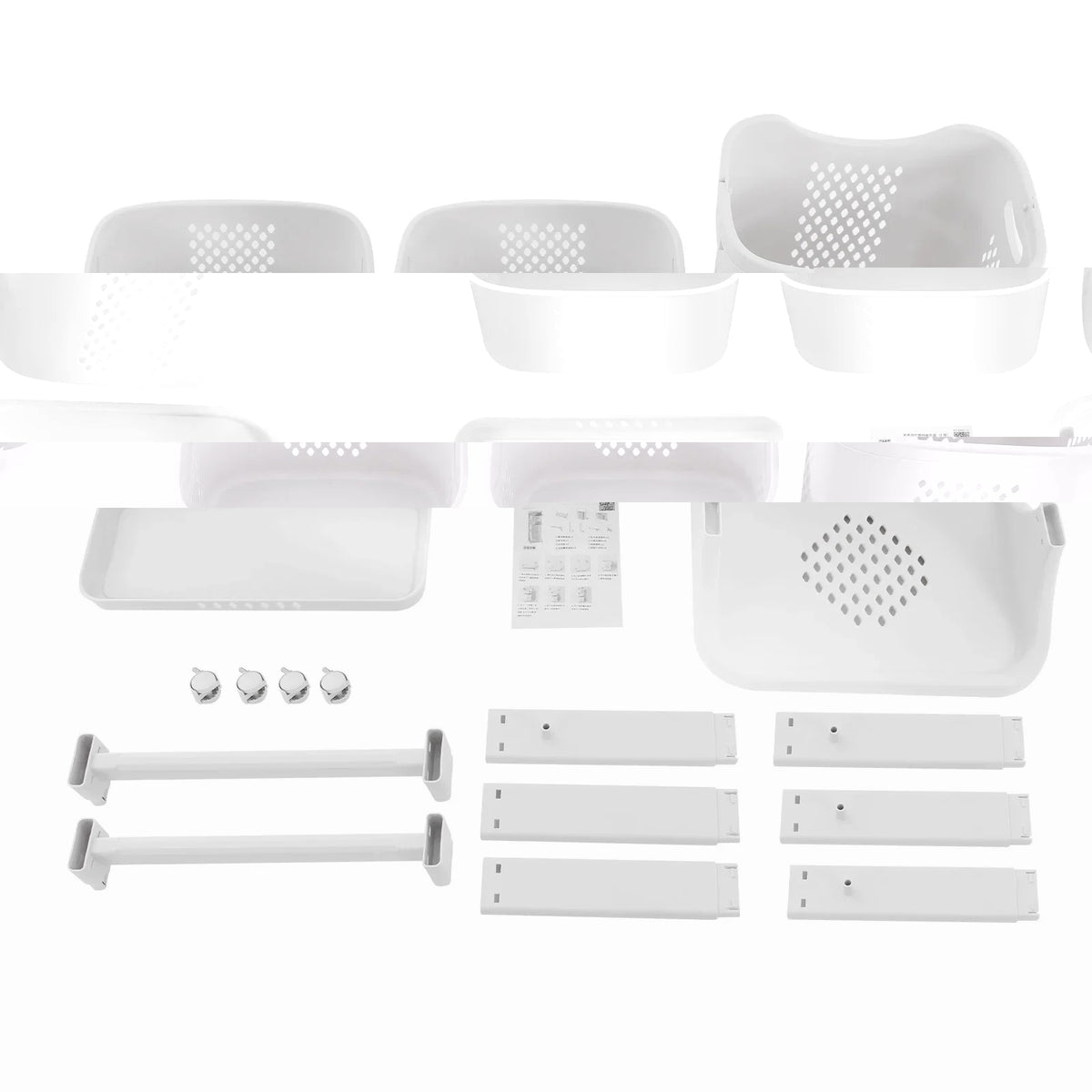 Rolling Laundry Sorter Organizer with 3 Shelves for Easy Storage